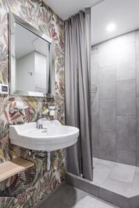 Spalvingas vonios kambarys dušinė užuolaida Deco Home