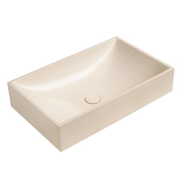 Smėlinis kvadratinis pastatomas praustuvas Tarant 58cm