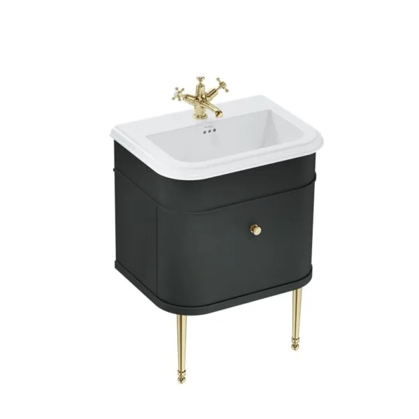Prabangus vonios baldas 65cm juoda spalva ch0651scwch65mbchleggold