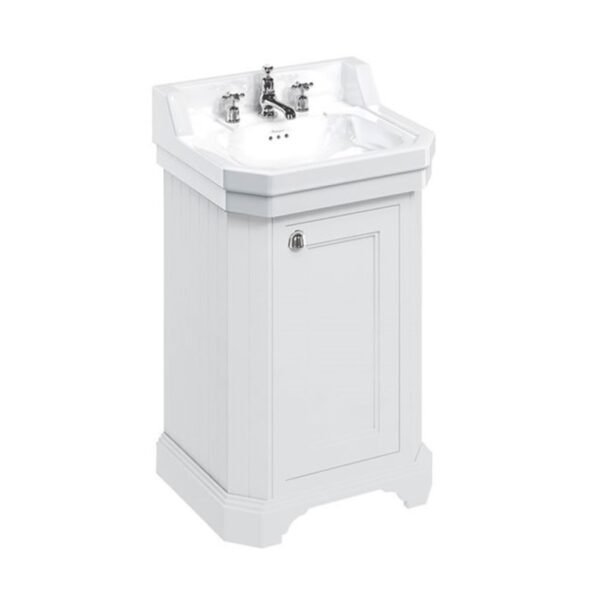 Matinė balta vonios spintelė Burlington 56cm