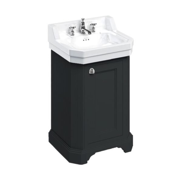 Šviesiai pilkas vonios baldas Burlington 51cm retro