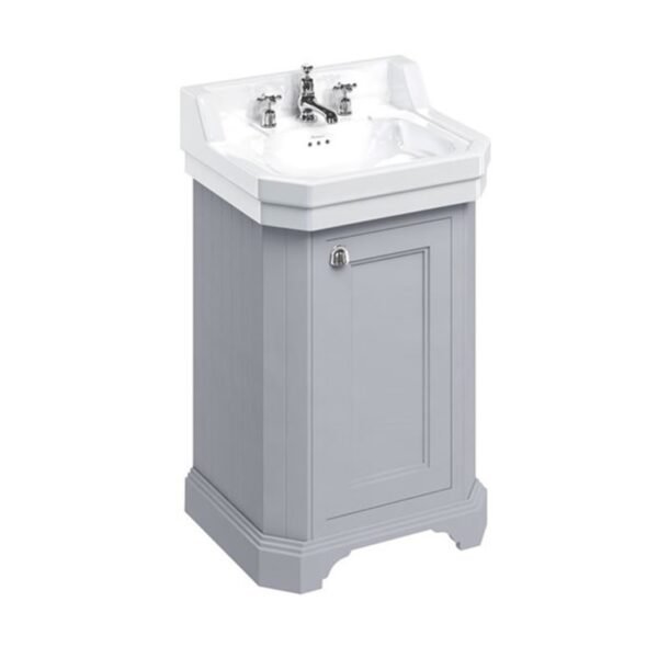 Šviesiai pilka vonios spintelė Burlington 56cm