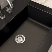 Juodos keramikos kriaukle virtuvei Galassia Farmer sink