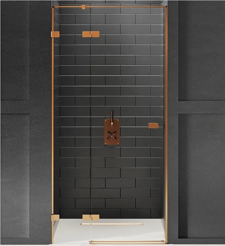 Varinės spalvos profilio dušo durys Avexa Trendy Braižyto vario durys dušui Avexa New Trendy