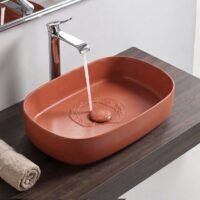 Terakota spalvos pastatomas praustuvas Infinity Isvea 55cm