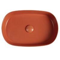 Terakota spalvos pastatomas praustuvas Infinity Isvea 55cm molio spalvos