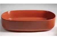Terakota spalvos pastatomas praustuvas Infinity Isvea 55cm molio spalvos kriauklė