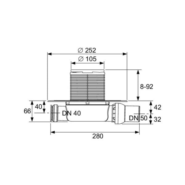 3601100 TECEdrainpoint S110 dušo trapas tech