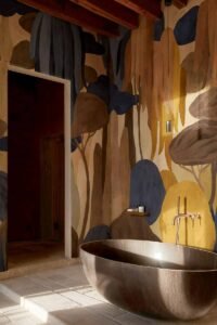 Vonios interjeras su fototapetu Coordone Sapare C00056