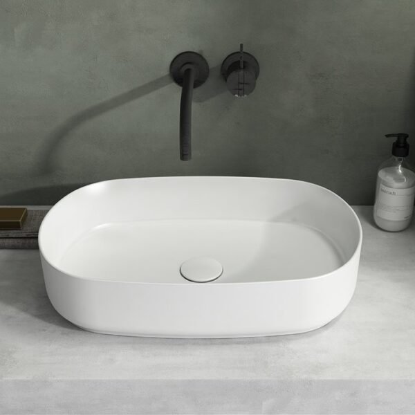 Matinis baltas praustuvas ant stalviršio Isvea Infinity 55cm 10nf65055-2l
