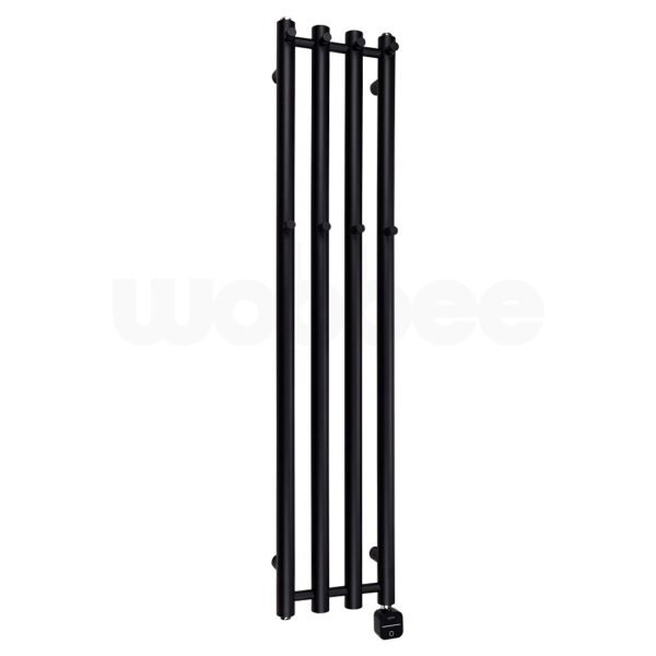 Juodas elektrinis džiovintuvas Wobbee BARNA 26x120cm su paslėptu laidu W-BARN-26120BM5