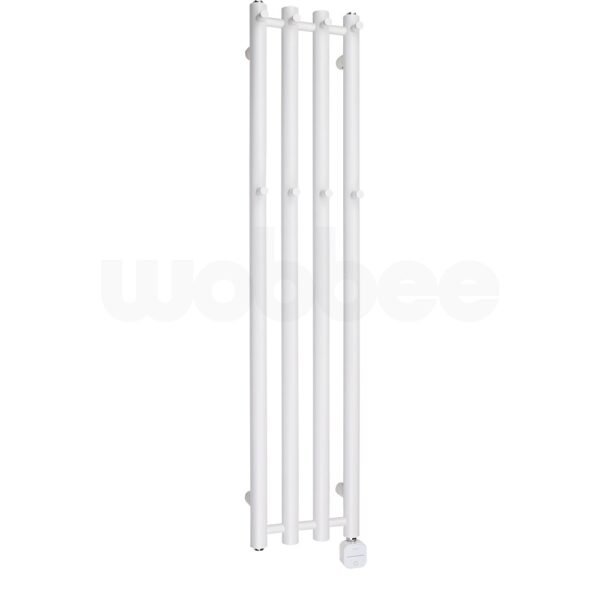 Baltas elektrinis džiovintuvas Wobbee BARNA 26x120cm su paslėptu laidu W-BARN-26120WH4