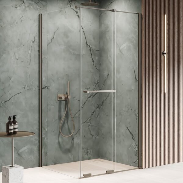 Stačiakampė dušo kabina gunmetal Smart New Trendy