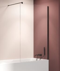 Stacionari vonios sienelė matinė juoda Nesta NewTrendy