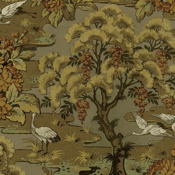 Tapetai pastelinės spalvos Chinoiserie CH30504 rusva tamsi spalva