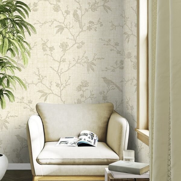 Sienų danga šviesus gamtos motyvų raštas