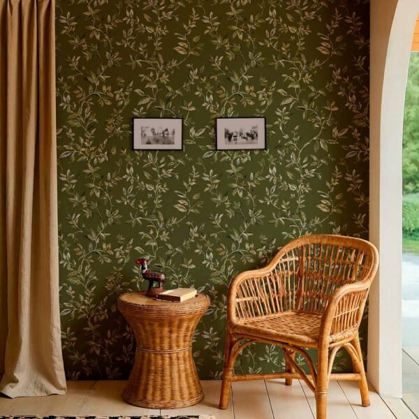 Augalinio motyvo tapetai svetainėje (1)