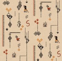 Meksikietiškų raštų tapetas Coordonne C00021 bambuko tekstūra