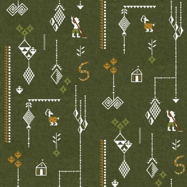 Tapetas bambuko faktūra Coordonne Sarape C00023 žalia spalva