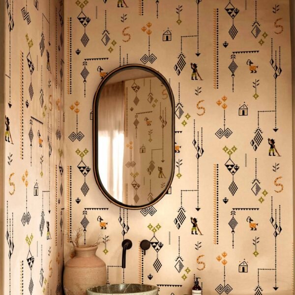 C00025 Meksikietiškas raštas tapetuose