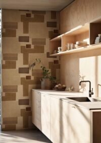 Coordonne tapetai valgomojo interjere