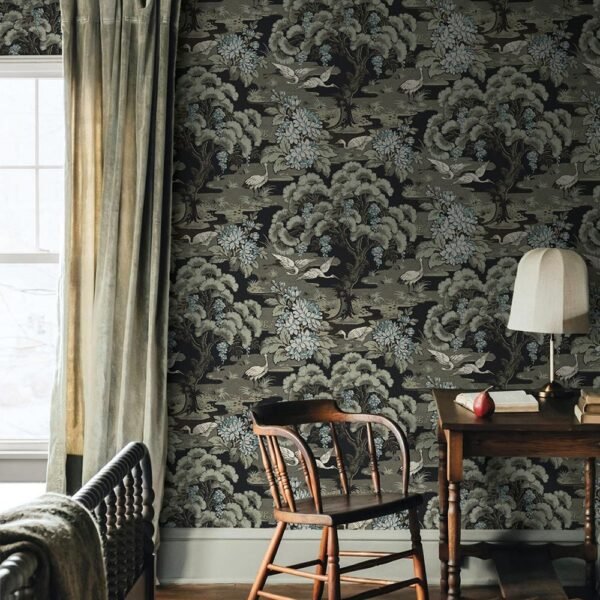 Prabangūs tapetai miegamajame Chinoiserie Wallquest