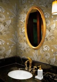 Tapetas su gervėmis vonios kambaryje Wallquest