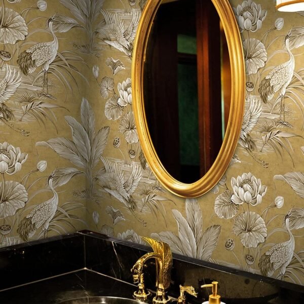 Tapetas su gervėmis vonios kambaryje Wallquest