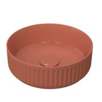 Terakota spalvos rifliuotas praustuvas 10nf66036-terracotta Isvea Davanti