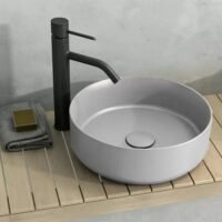 Šviesiai pilkas apvalus praustuvas Isvea Infinity 36cm 10NF65036-2V