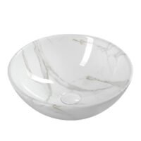 Balto marmuro rašto imitacijos praustuvas Dalma MM117