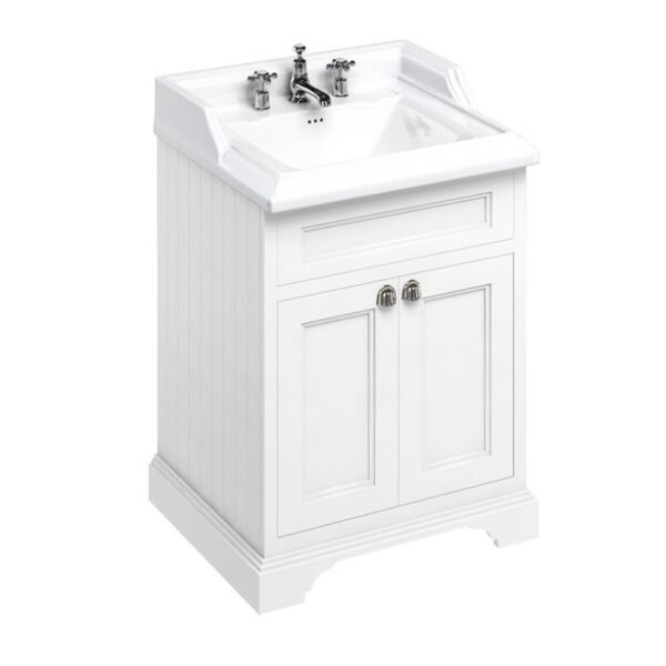 Klasikinis vonios baldas matinė balta Burlington 65cm