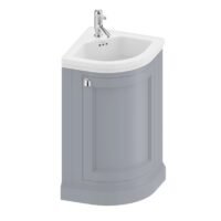 Kampinis baldas su praustuvu pilkos spalvos Burlington 43cm