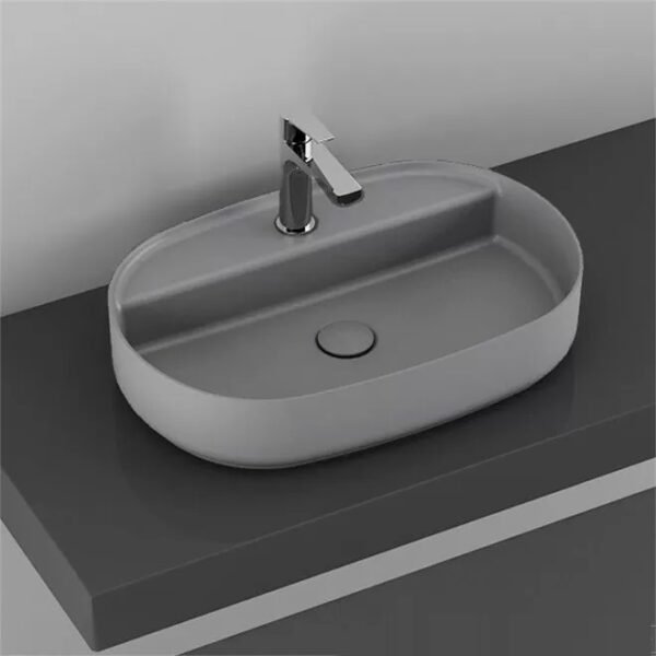 Šviesiai pilkas Isvea Infinity praustuvas 60x40cm 10NF65060 grey