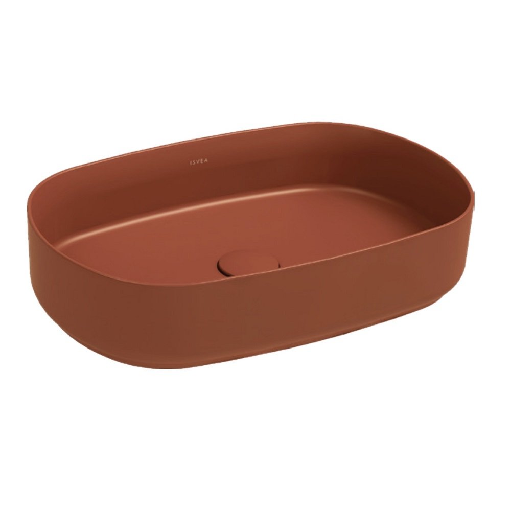 Terakota spalvos pastatomas praustuvas Isvea Infinity 55cm Terracota plytų spalva