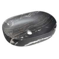 Juodo marmuro imitacijos praustuvas Caleo 60cm ca590cm