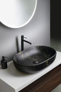 ca590pt juodo marmuro imitacijos praustuvas Caleo Sapho (2)