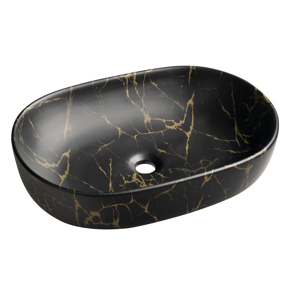 ca590pt juodo marmuro imitacijos praustuvas Caleo Sapho Juodo marmuro imitacijos praustuvas CA590PT 60cm