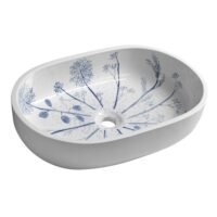 Mėlynu raštu dekoruotas praustuvas Priori 60cm pi029