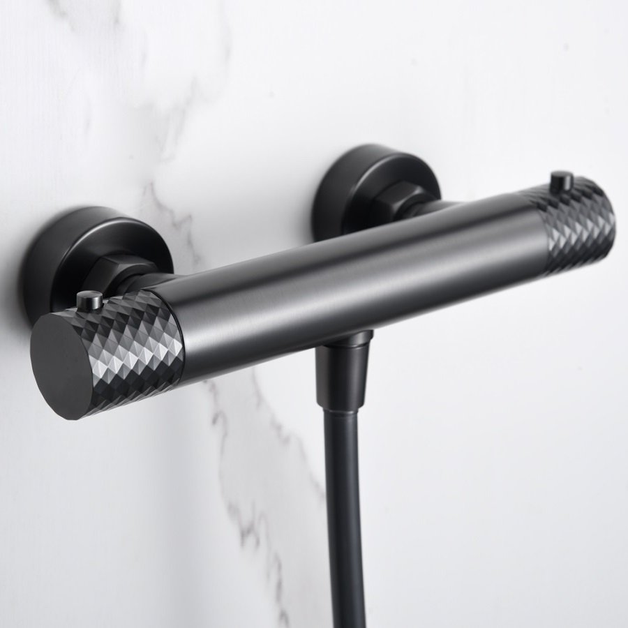 Imex Genova dušo maišytuvas termo gunmetal PVD BTG053-5BGM Imex Genova termostatinis dušo maišytuvas BTG053-5 gunmetal PVD