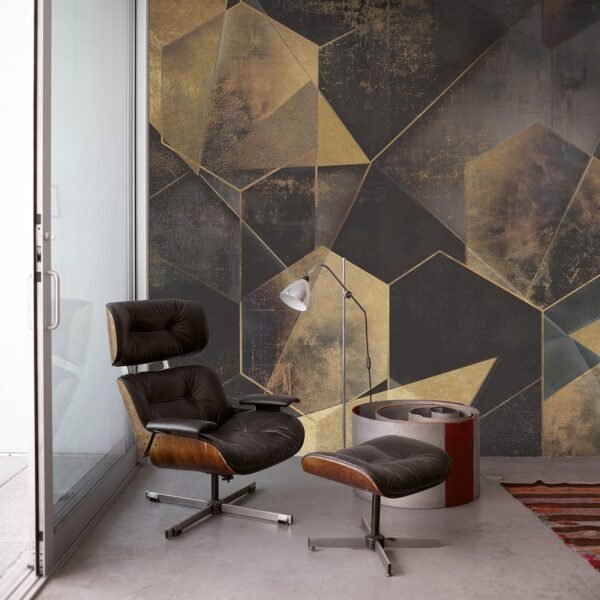 Geometrinių figurų fototapetai Muance MU16077 prabangus darbo kambarys