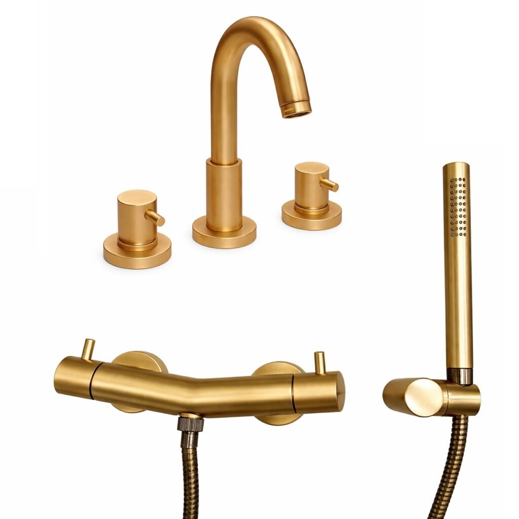 Matinio žalvario maišytuvų komplektas Reitano Airtech