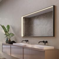 LED vonios veidrodis 140x80cm juodu rėmu Ability Ledimex