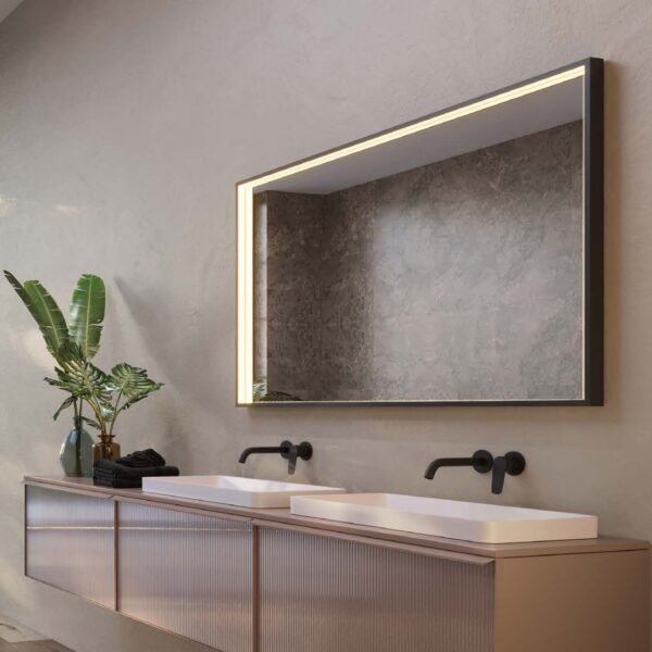 LED vonios veidrodis 140x80cm juodu rėmu Ability Ledimex