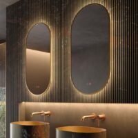 Veidrodis voniai su LED braižyto aukso rėmas Tokyo Ledimex 50x90cm 2