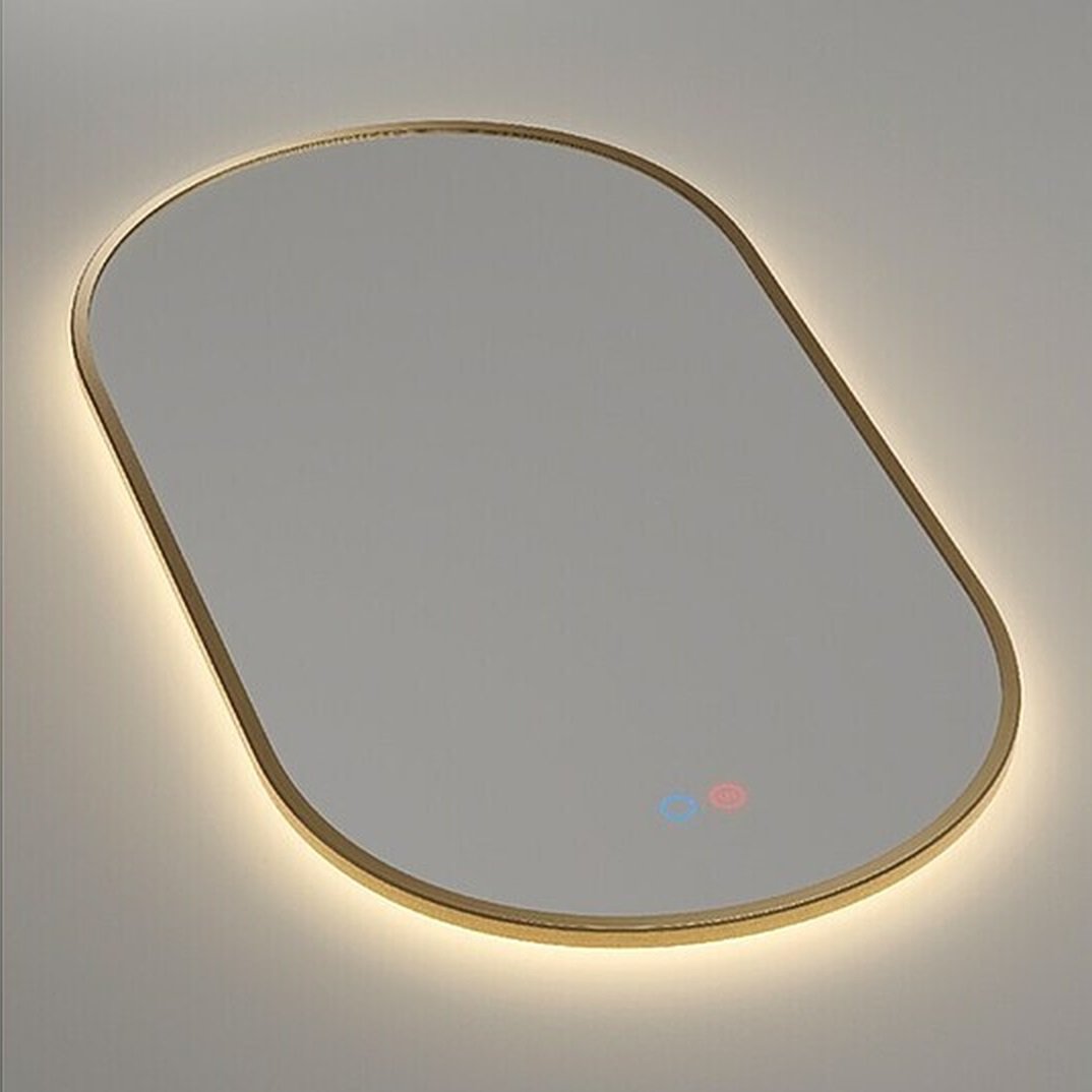 Veidrodis voniai su LED braižyto aukso rėmas Tokyo Ledimex 50x90cm Veidrodis voniai su LED braižyto aukso rėmas Tokyo Ledimex 50x90cm