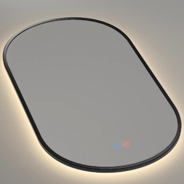 Veidrodis voniai su LED juodas rėmas Tokyo Ledimex 50x90cm