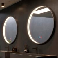 Vonios veidrodis su LED pašvietimu Ledimex Nepal juiodas rėmas 60cm 70cm 80cm 100cm (4)