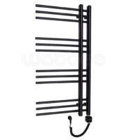Juodas matinis elektrinis džiovintuvas Glaston Wobbee 100x50cm su laidu