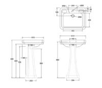 Praustuvas su keramikine koja Victorian B3 61cm (išpardavimas) - Image 2